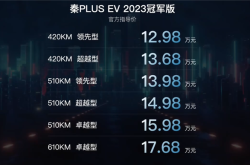 售12.98万起 2023款比亚迪秦PLUS EV冠军版上市
