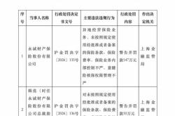 四项违规！永诚财险被罚147万元，时任副总裁被追责