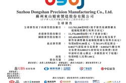 东山精密H股每股最高发售价93.80港元